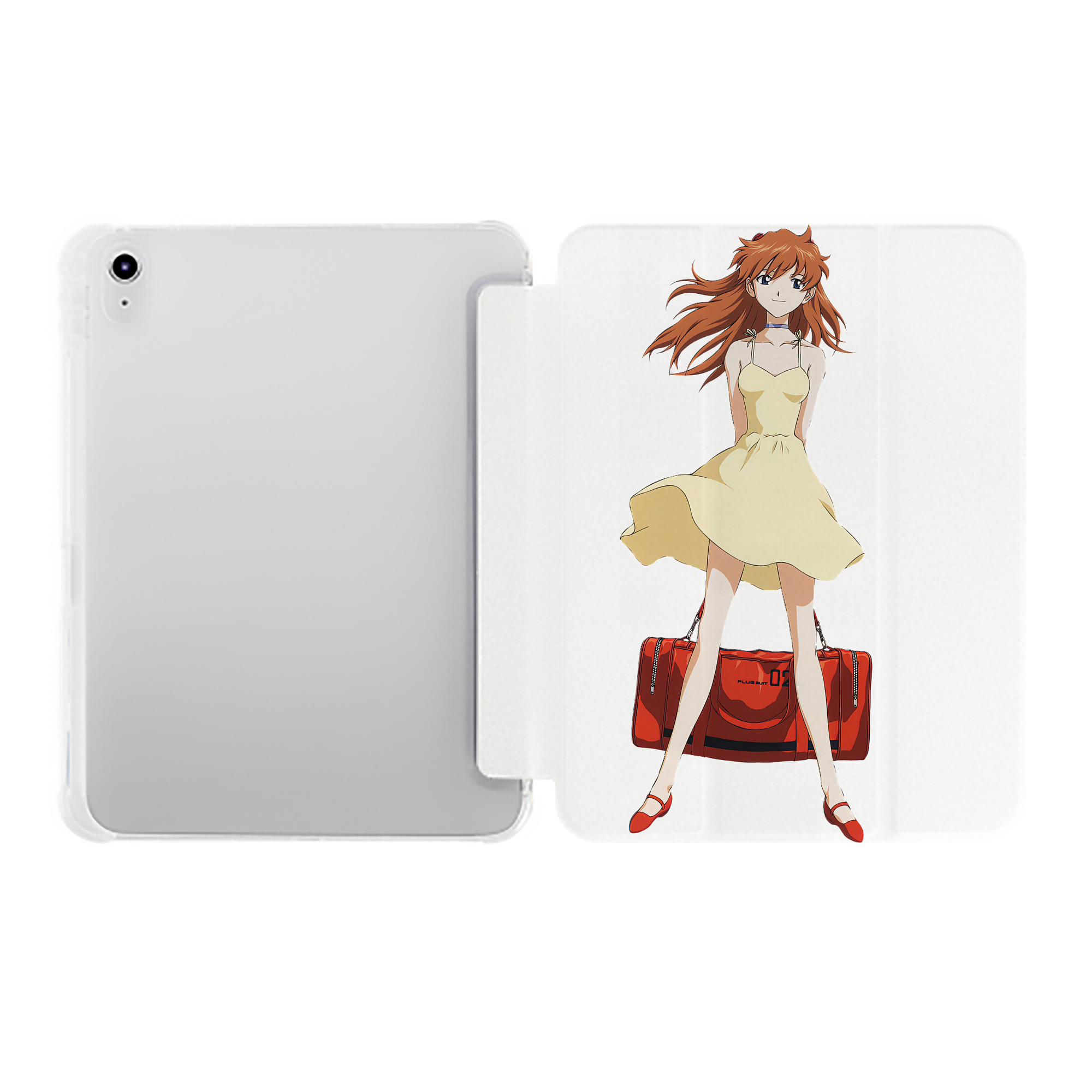 （画像用） EVA 新世紀エヴァンゲリオン IPad ケース ペン収納付き 三つ折りスタンド PUレザー×シリコン 対応機種9.5/10.5/10.9インチ